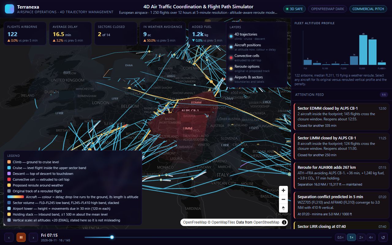 4D Air Traffic Coordination — live interface